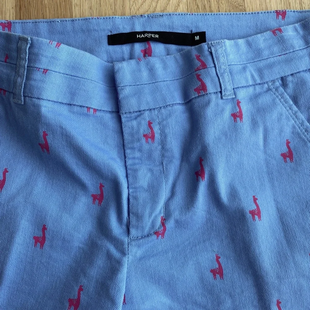 Harper cotton blend llama print shorts - Picture 1 of 5